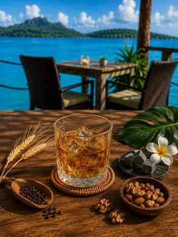 Whiskies et bourbons au Saint James Bora Bora